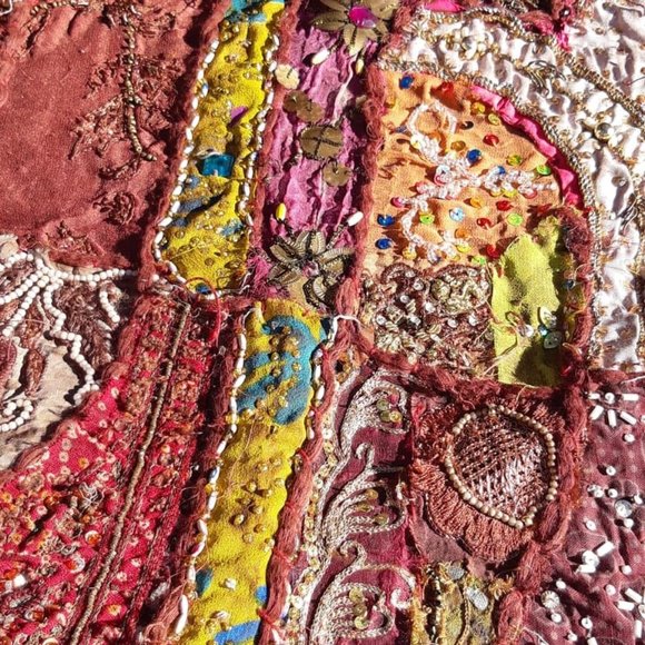 Beaded Sari Patchwork Tapestry - Picture 13 of 17